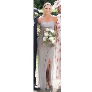 Azazie Kalea Dress Silver Size 0